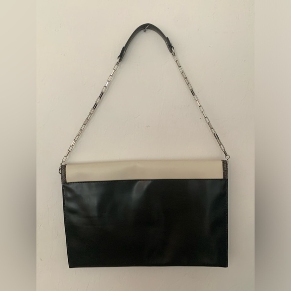 Rafe New York Bag Cowhide Snakeskin Large Clutch Shoulder Purse Chain Strap